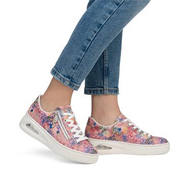 Rieker Low Wedge Platform Laced Trainer - Print